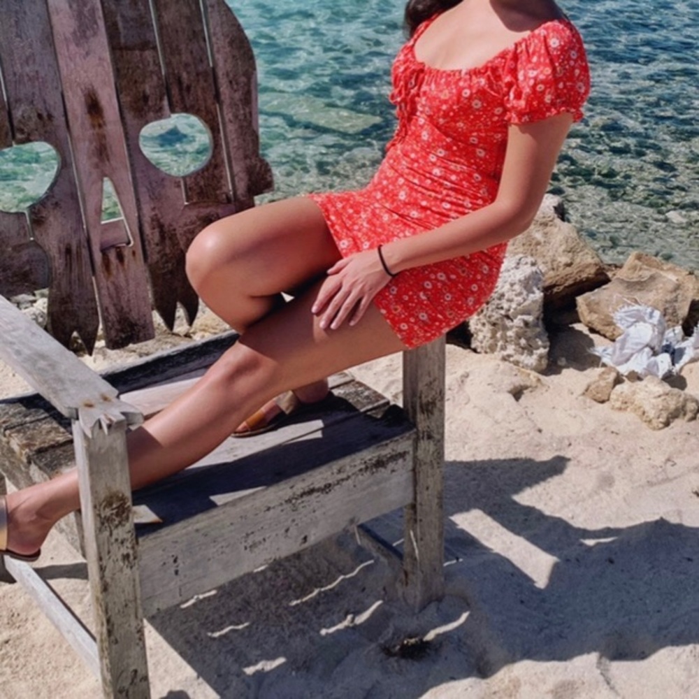 COPY - Hello Molly Tight Fitting Red Floral Dress